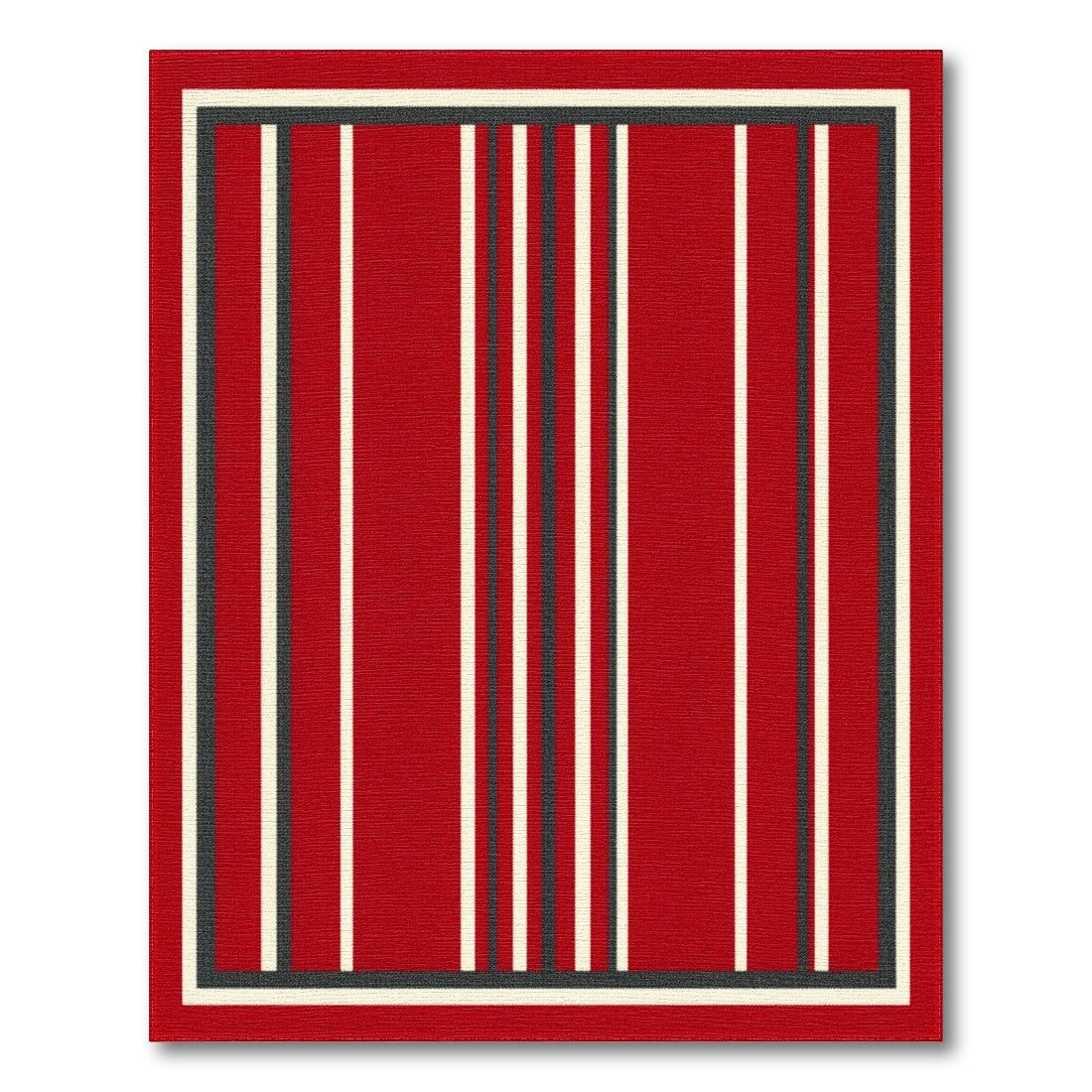 Geometric Modern Red Striped Geometric Area Rug