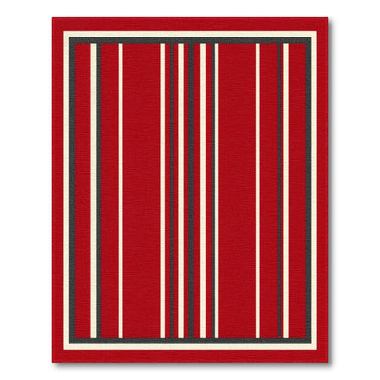 Geometric Modern Red Striped Geometric Area Rug