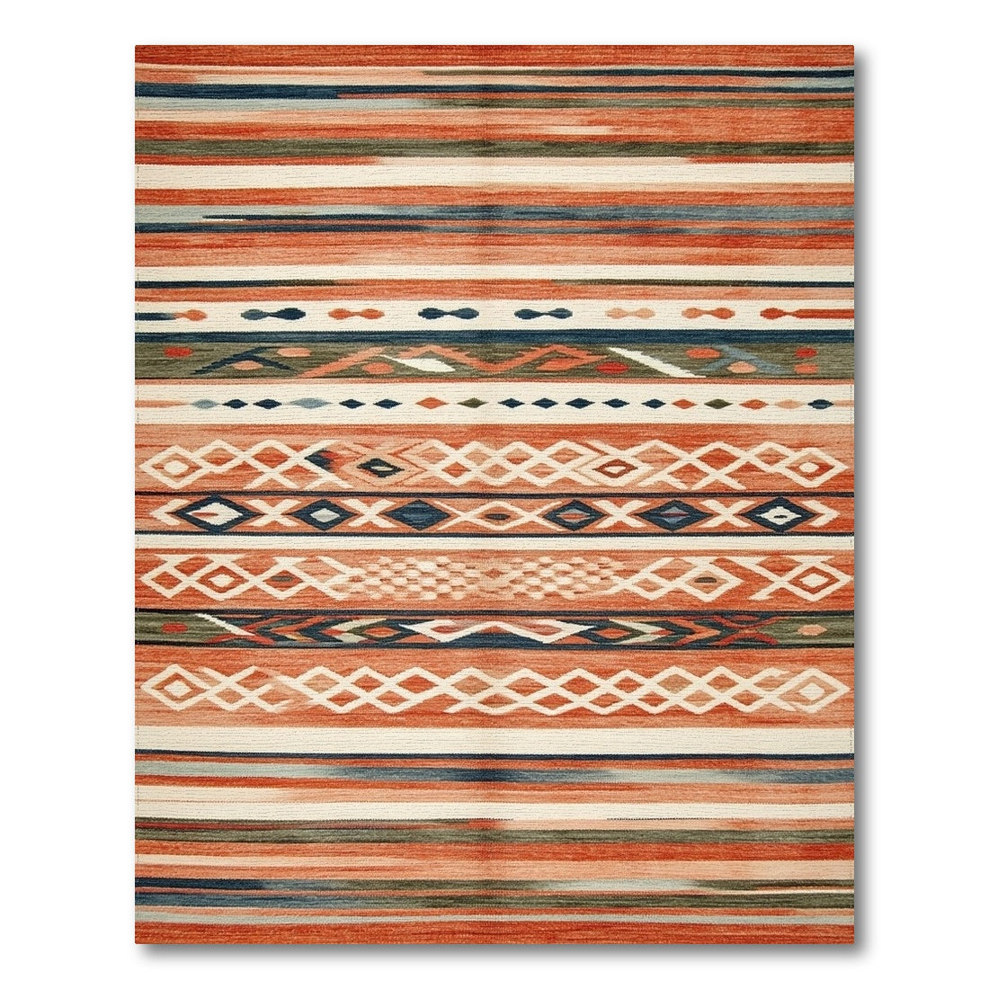 Southwestern Orange Geometric Area Rug