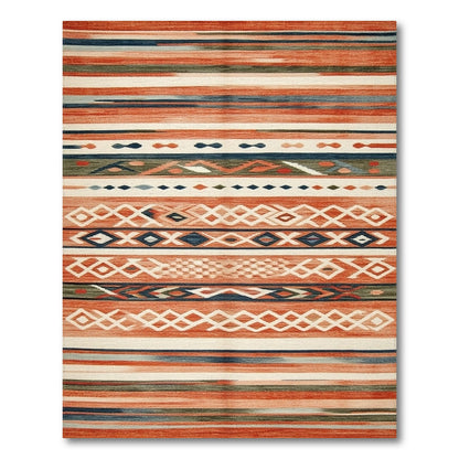 Southwestern Orange Geometric Area Rug