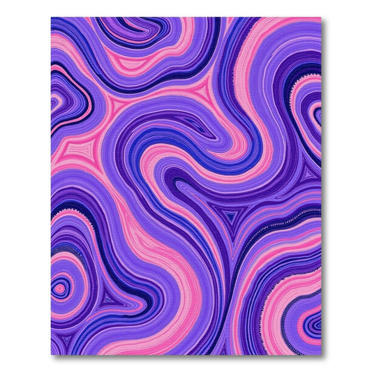 Purple Pink Swirling Fluid Rug