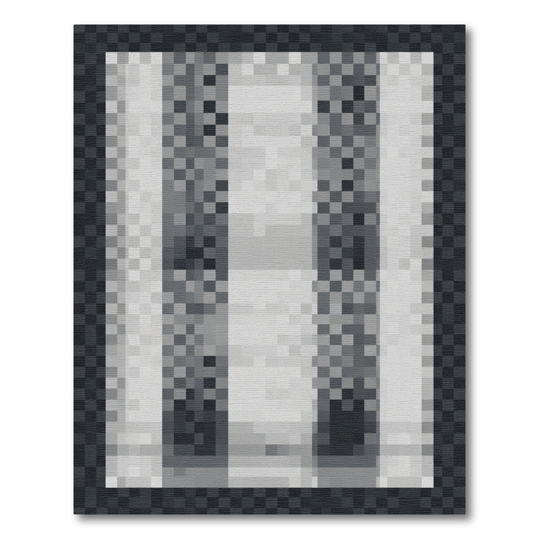 Monochrome Vertical Stripe Abstract Rug