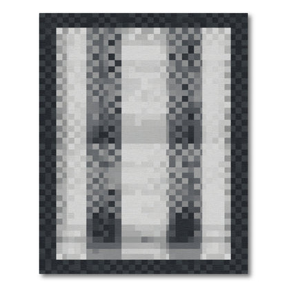 Monochrome Vertical Stripe Abstract Rug