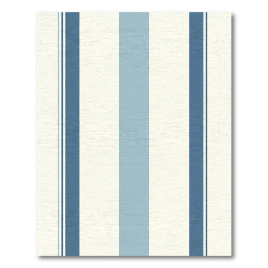 Coastal Blue And Ivory Stripe Rug