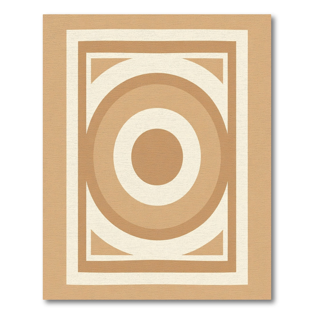 Concentric Circle Square Terra Cotta Rug