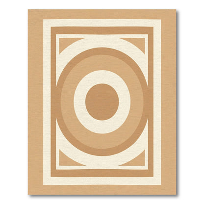 Concentric Circle Square Terra Cotta Rug