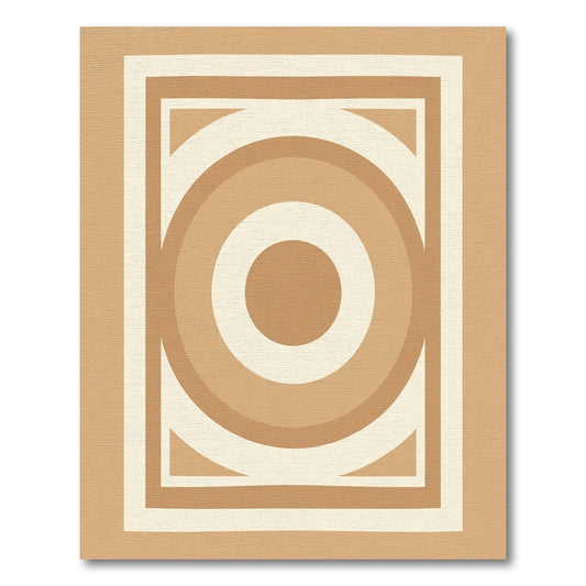 Concentric Circle Square Terra Cotta Rug