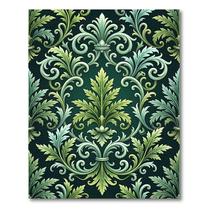 Verdant Floral Acanthus Scroll Rug
