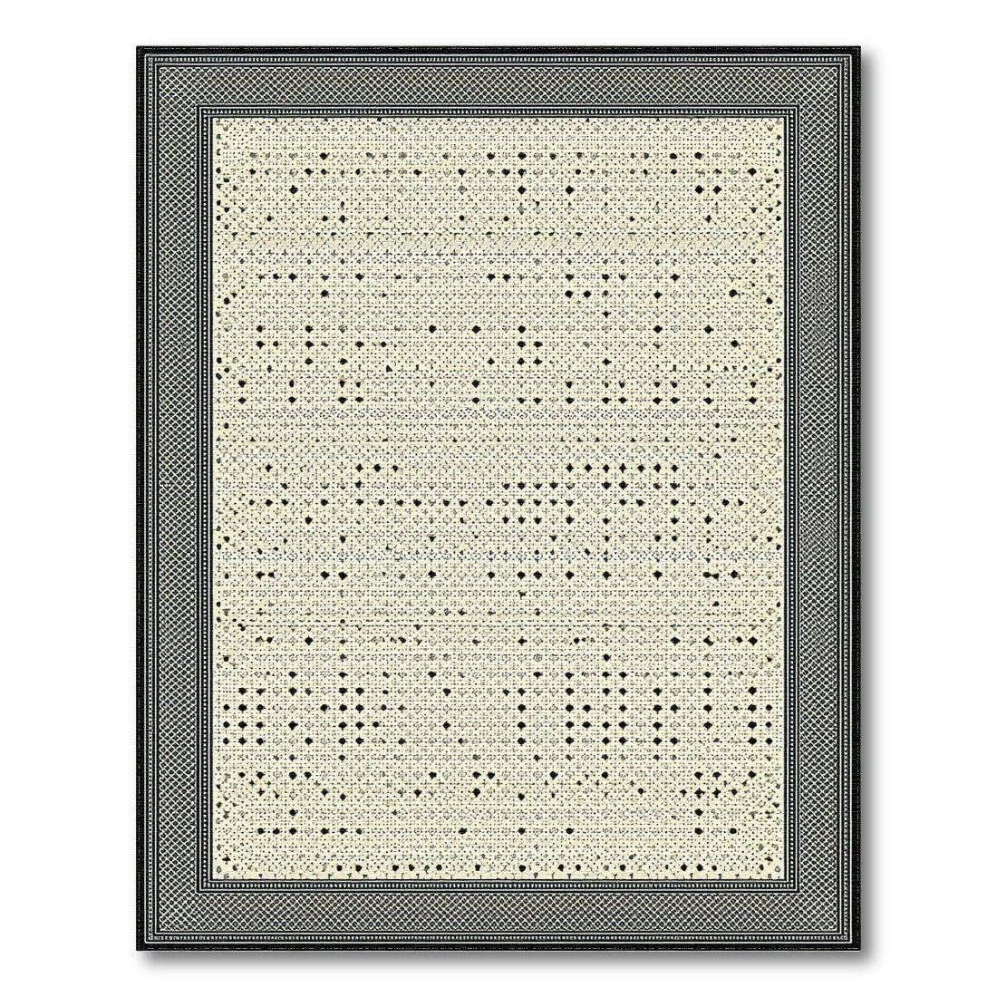 Black White Geometric No. 75 Area Rug