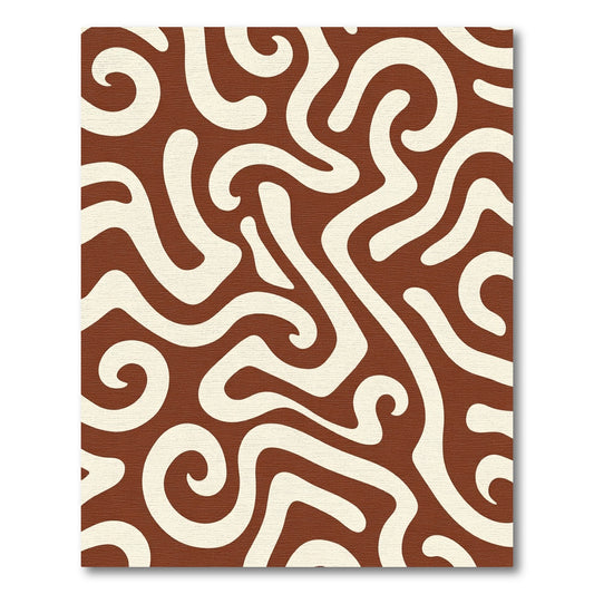 Earthy Cream Swirl Abstraction Rug
