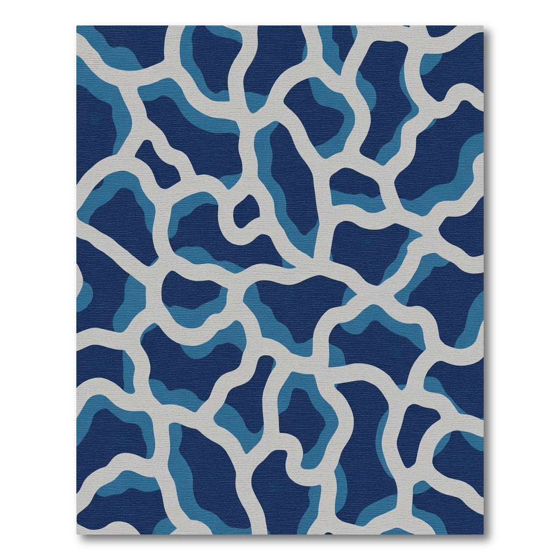 Deep Blue Organic Intertwined Lines Rug