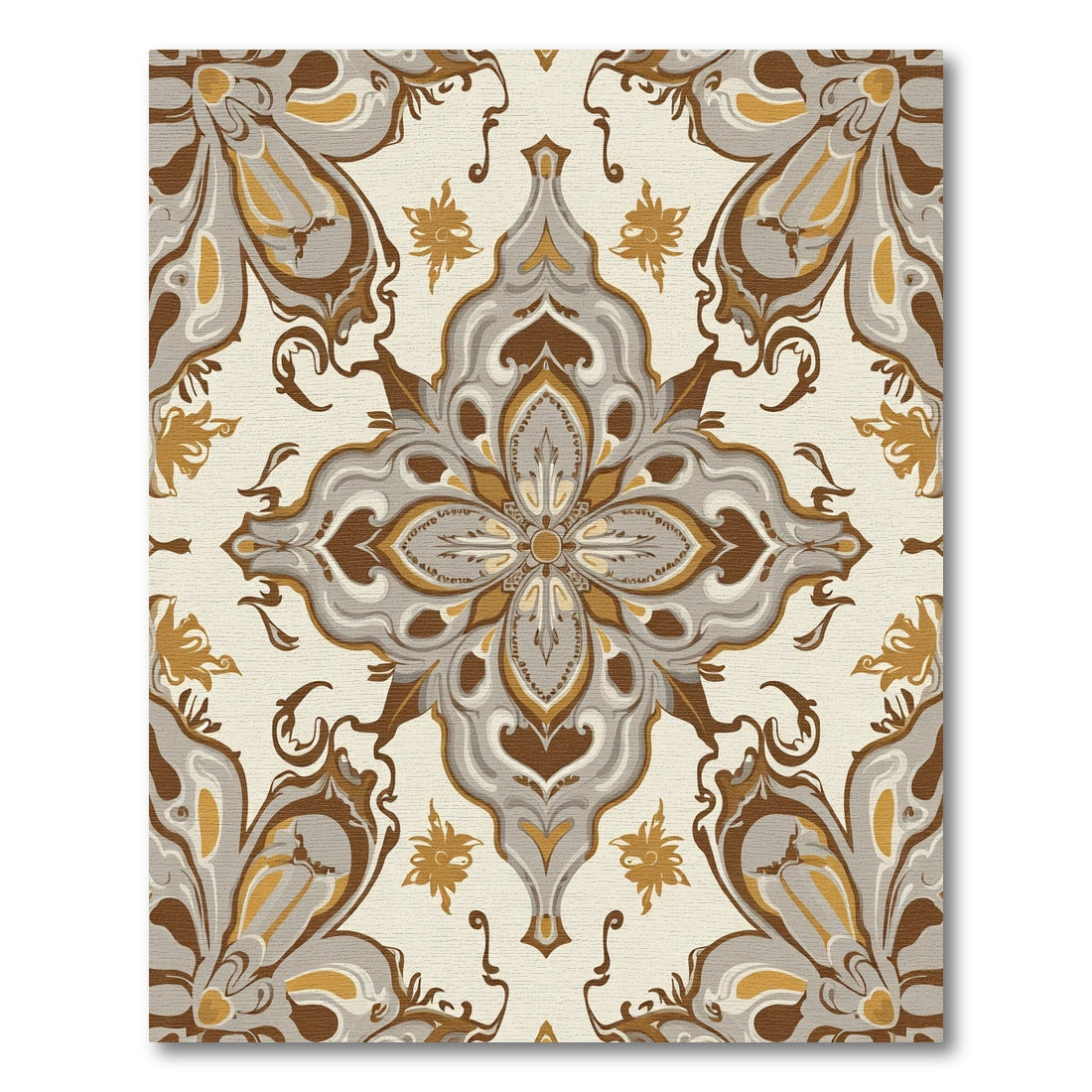Caramel Stone Elaborate Medallion Rug