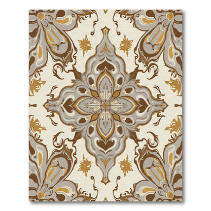 Caramel Stone Elaborate Medallion Rug
