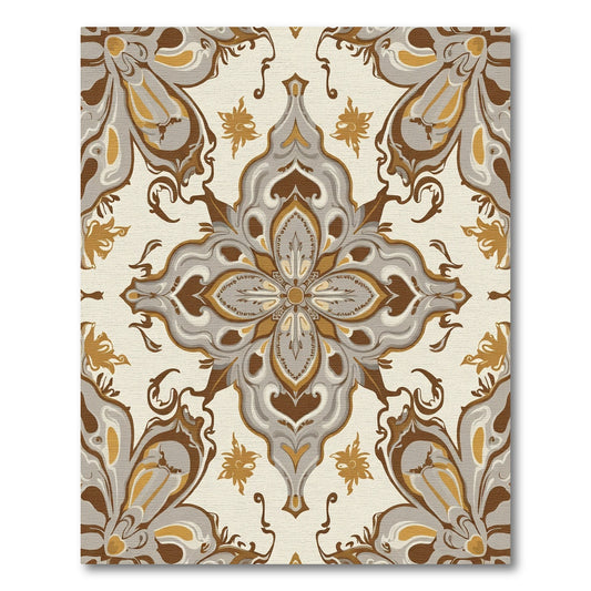 Caramel Stone Elaborate Medallion Rug