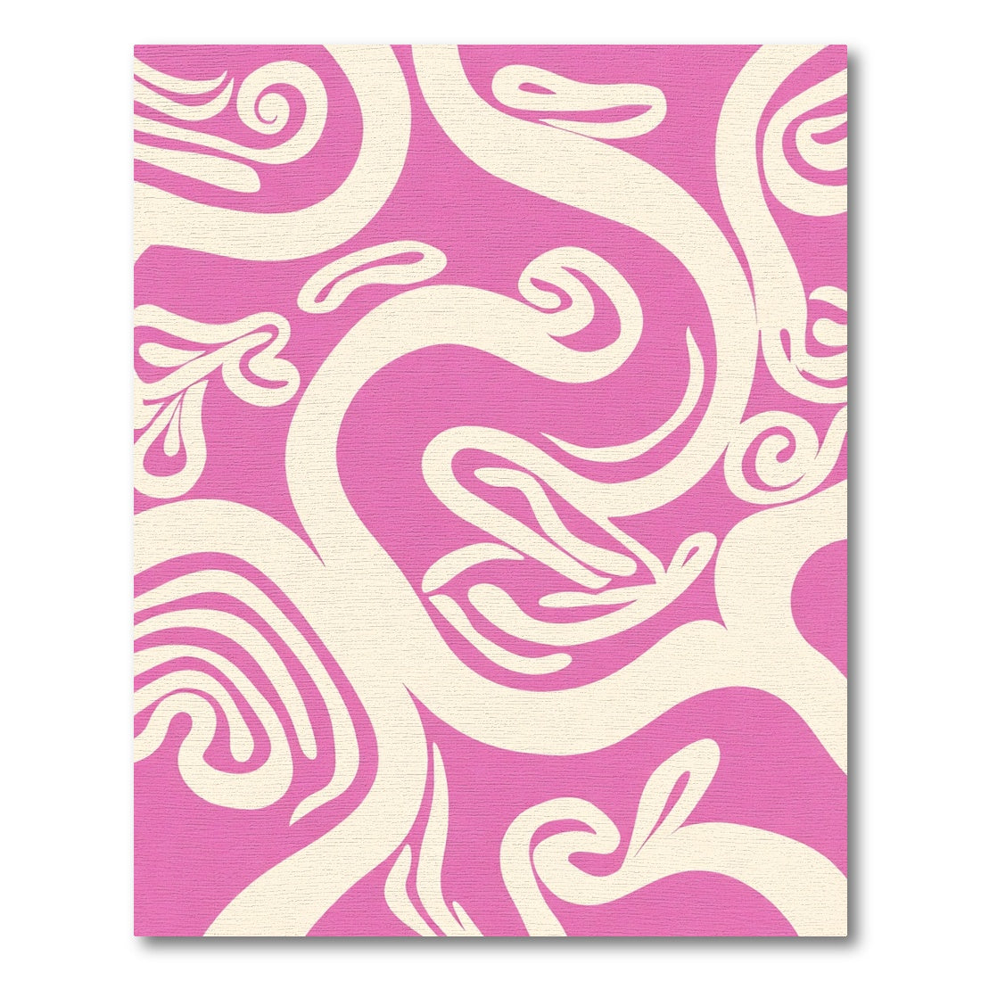 Cream Swirls Pink Abstract Rug