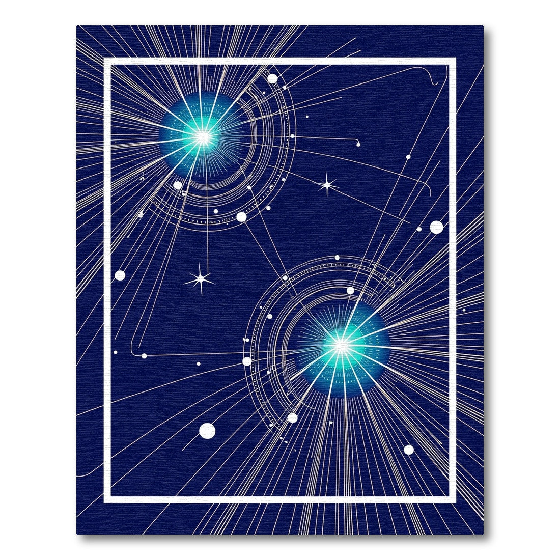 Deep Blue Cosmic Abstract Burst Rug