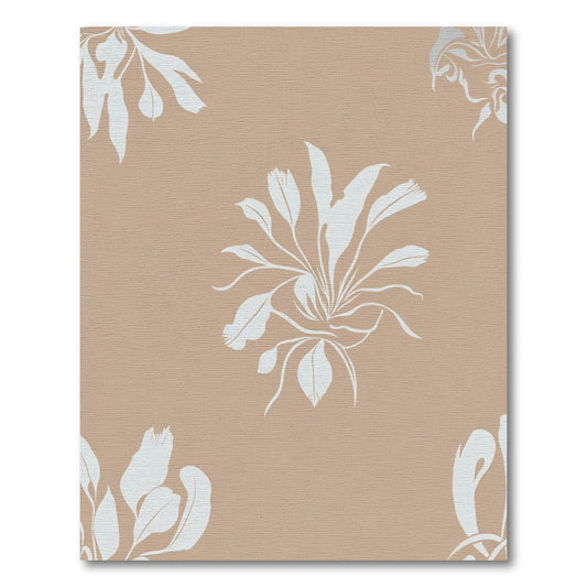 Terracotta White Floral Branch Arrangement Rug