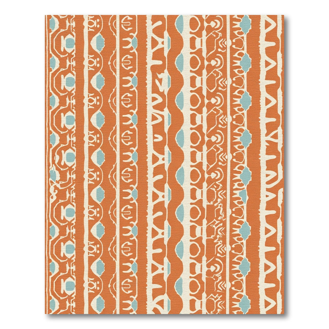 Orange Geometric Tribal Stripe Rug