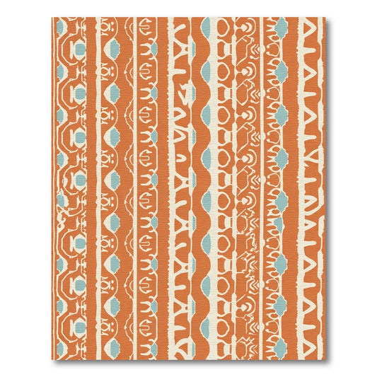 Orange Geometric Tribal Stripe Rug