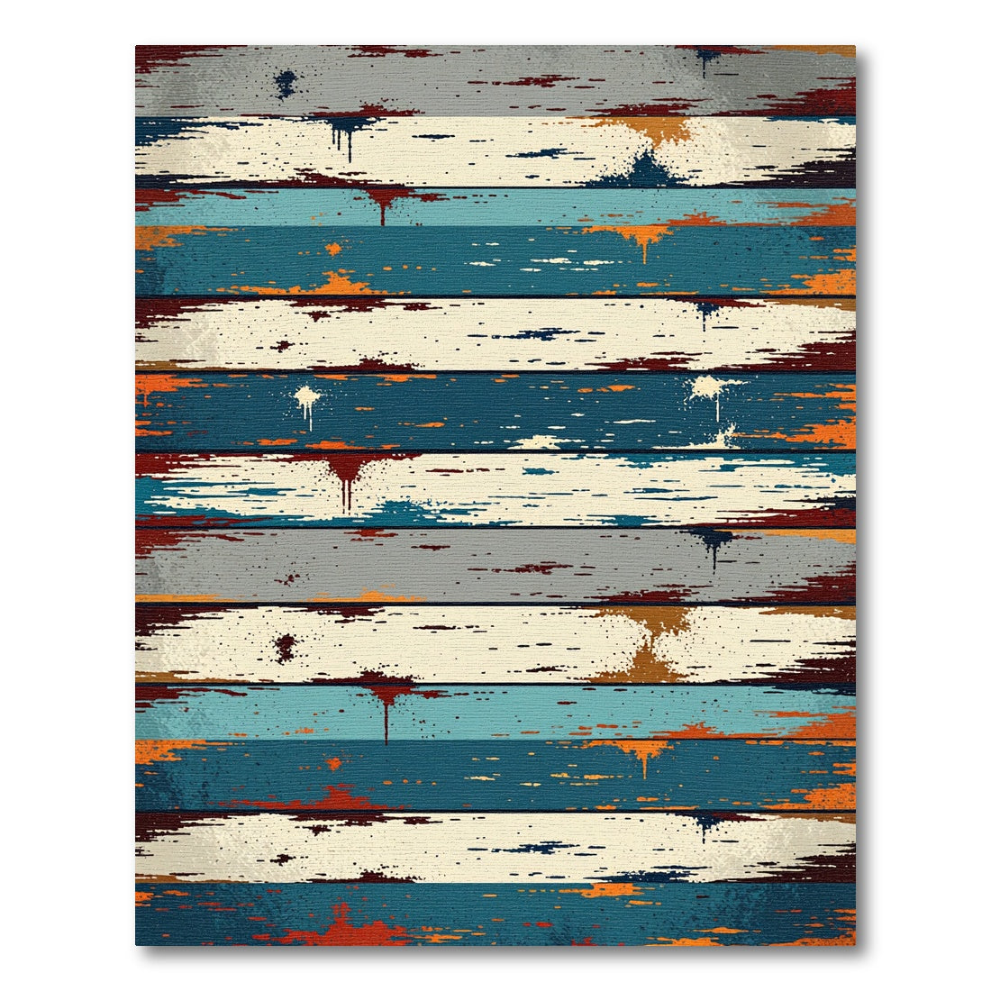 Distressed Wood Grain Splash Accents Rug