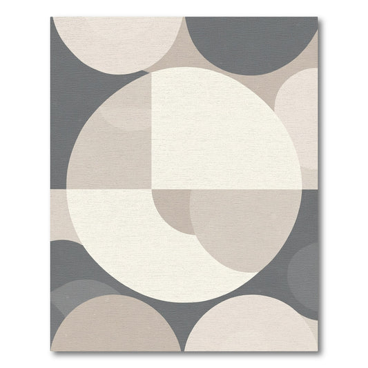 Neutral Geometric Mid-Century Circles Rug