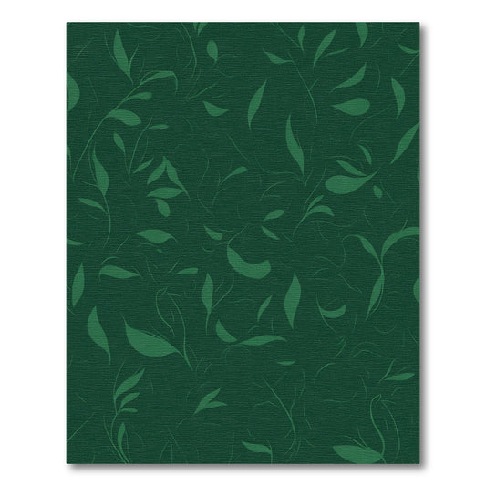 Emerald Green Leafy Vine Swirl Rug