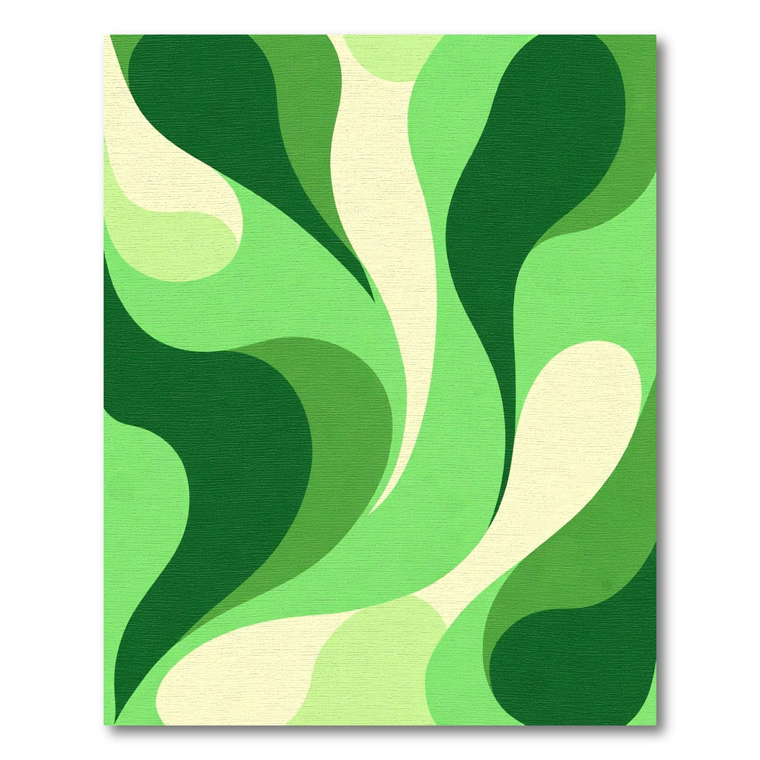 Calming Green Abstract Swirl Rug