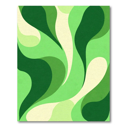 Calming Green Abstract Swirl Rug