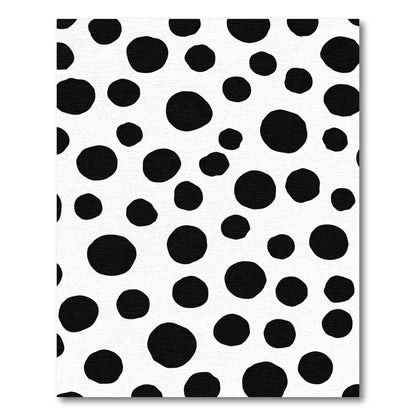 Black Dots Contemporary White Circles Rug