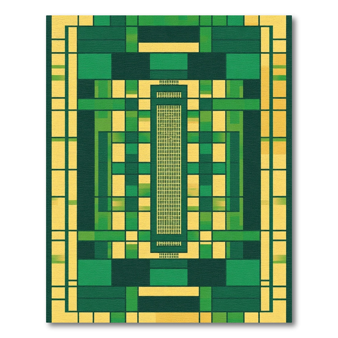 Emerald Green Geometric Window Rug
