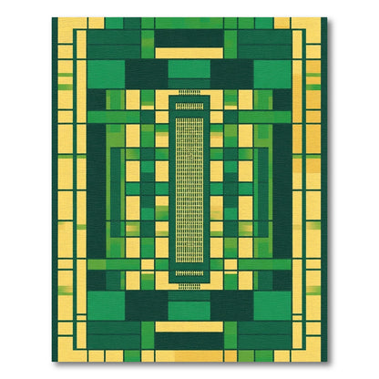 Emerald Green Geometric Window Rug