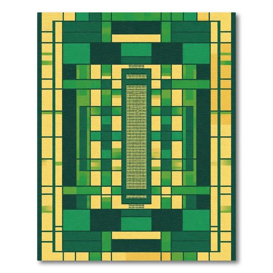 Emerald Green Geometric Window Rug