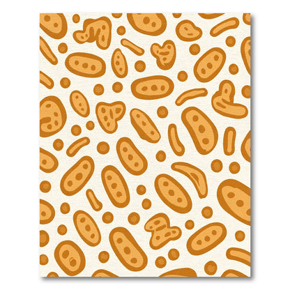 Cream Orange Amoeba Cluster Rug