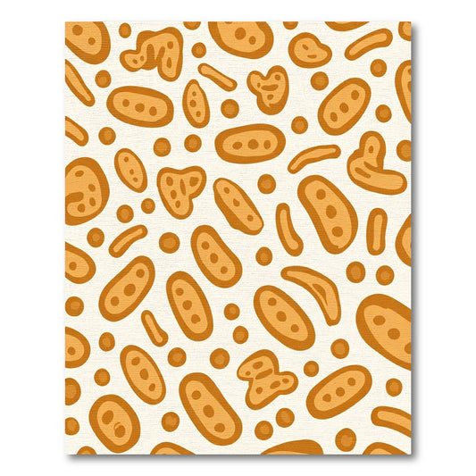 Cream Orange Amoeba Cluster Rug