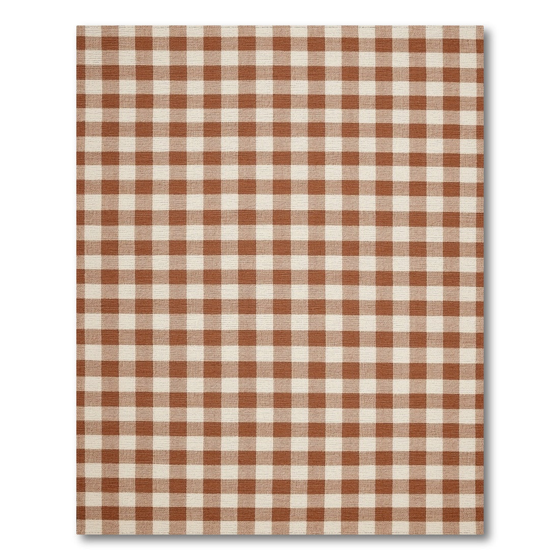 Brown and Tan Brown Gingham Checkered Area Rug