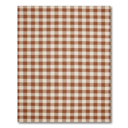 Brown and Tan Brown Gingham Checkered Area Rug