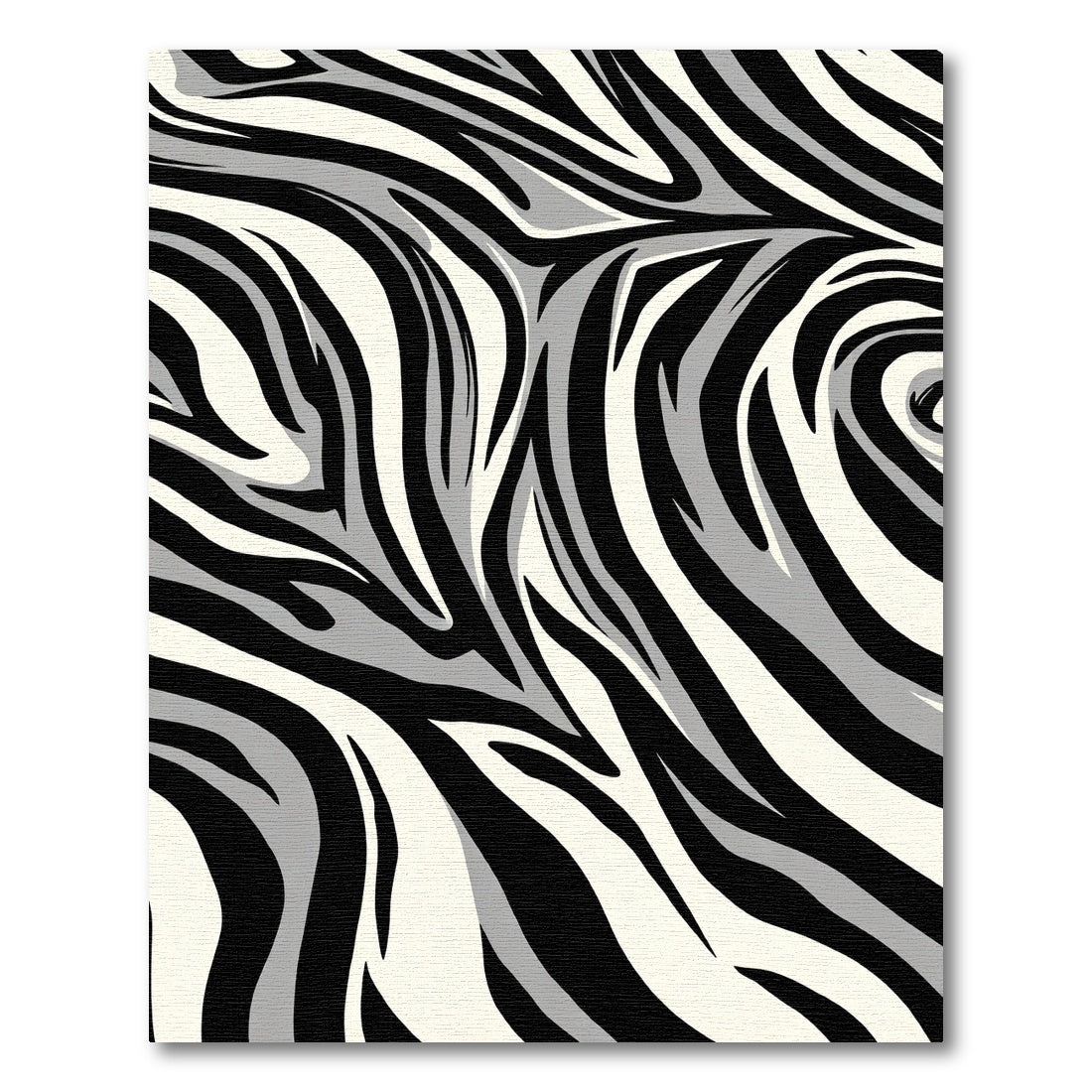 Monochromatic Zebra Stripes Swirl Rug