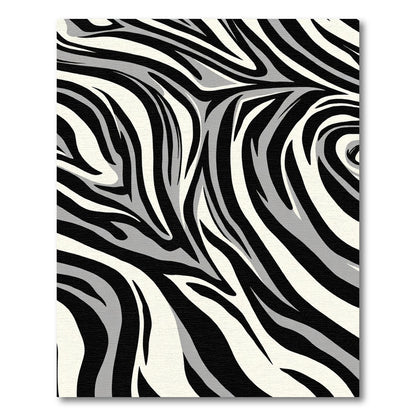 Monochromatic Zebra Stripes Swirl Rug