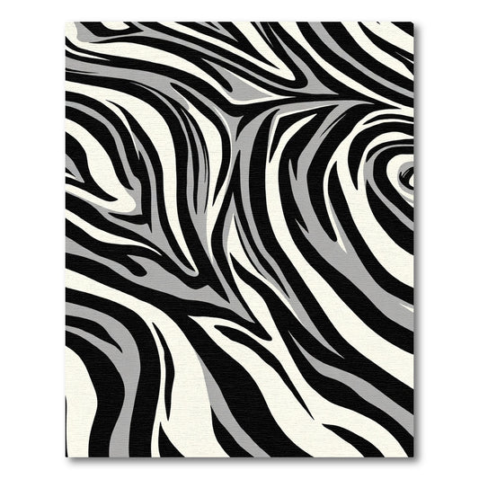 Monochromatic Zebra Stripes Swirl Rug