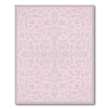 Pink Floral Vintage Area Rug