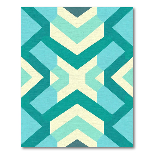 Teal Aqua Geometric Chevron Rug