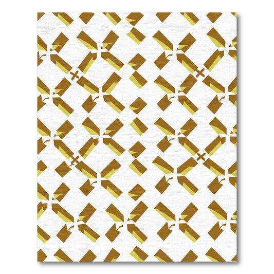 Golden Geometric Cross Lattice Rug