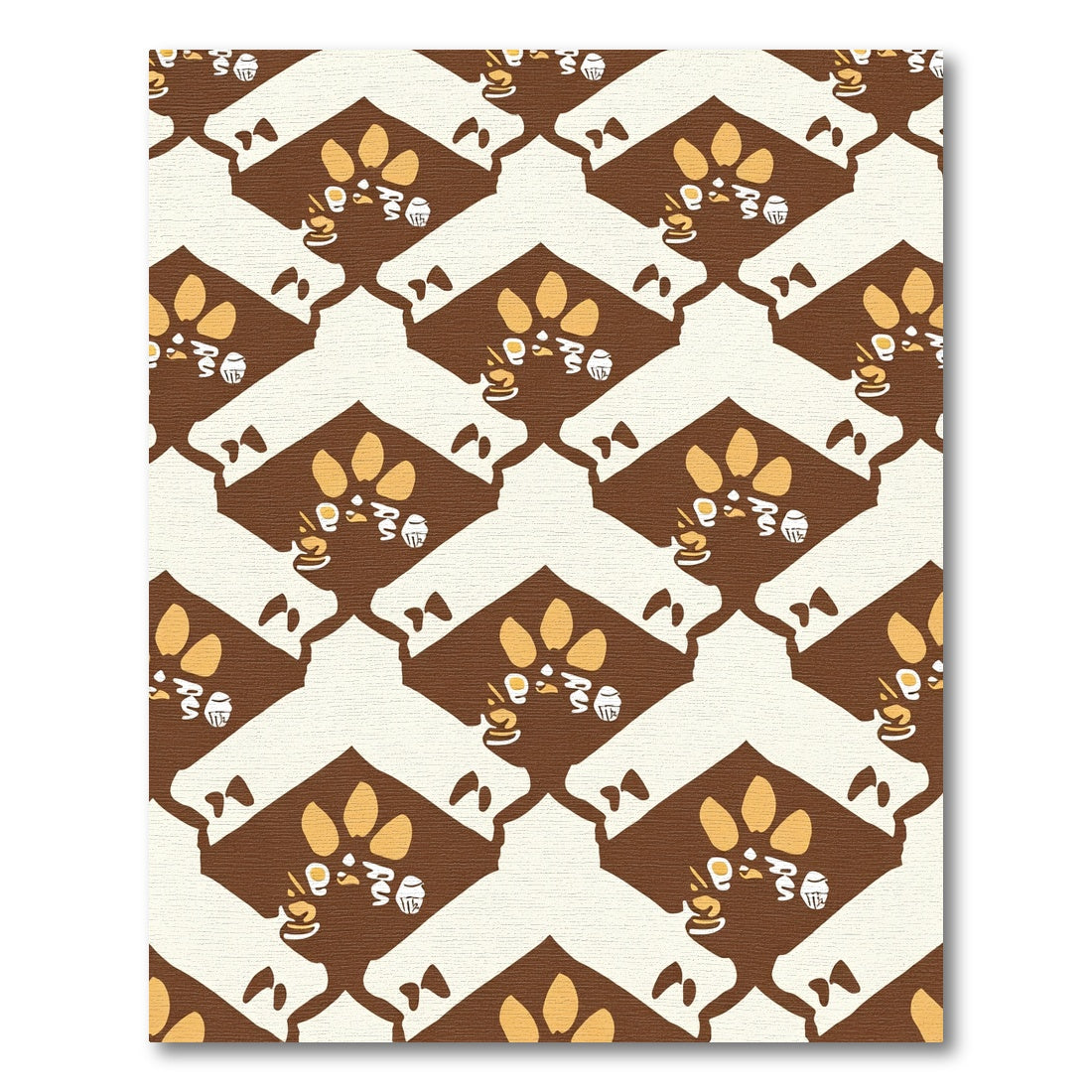 Brown Yellow Abstract Rhombus Figures Rug