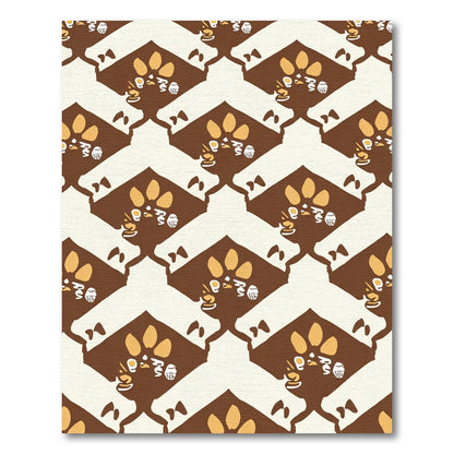 Brown Yellow Abstract Rhombus Figures Rug