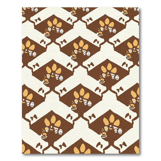 Brown Yellow Abstract Rhombus Figures Rug