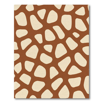 Terra Cotta Abstract Organic Patchwork Rug