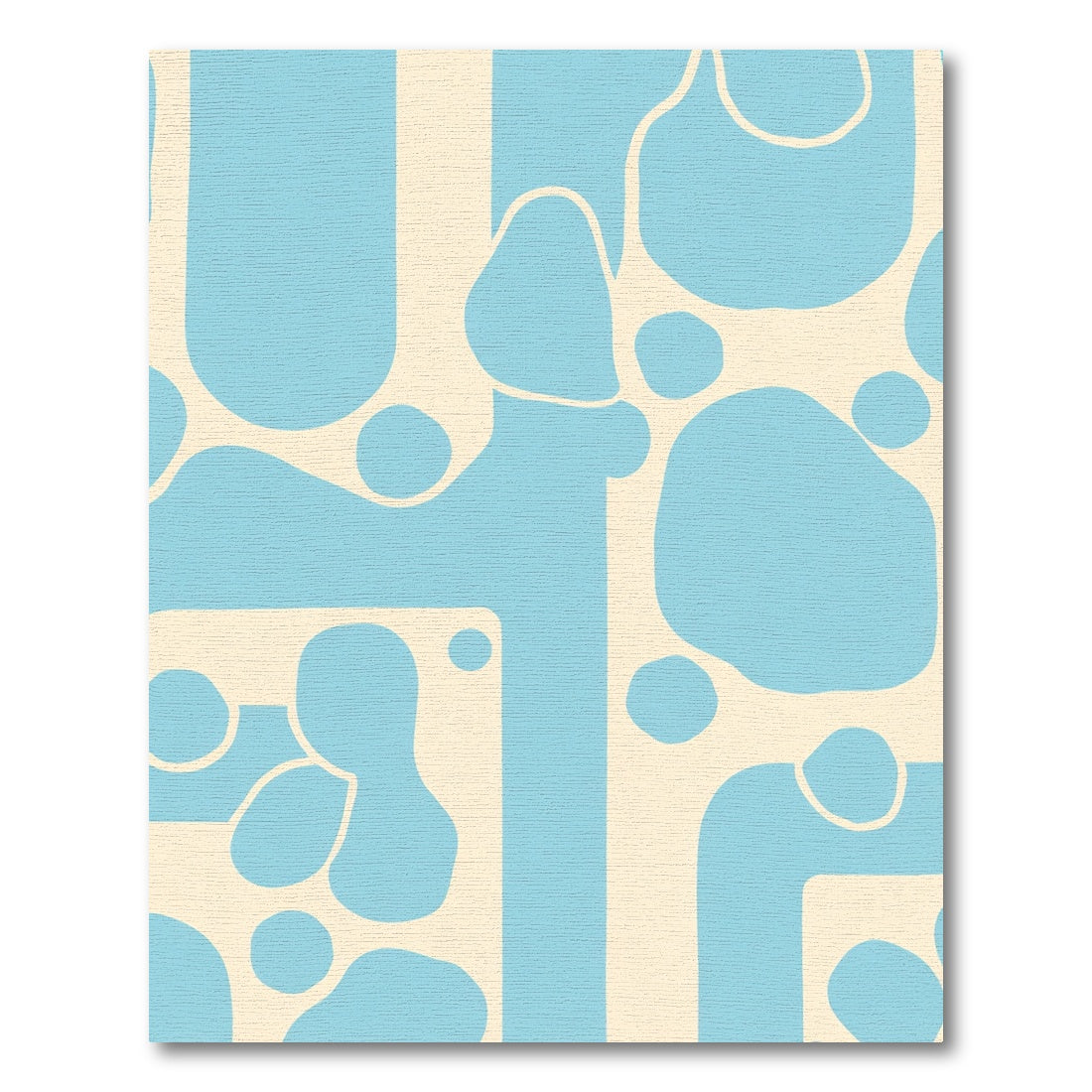 Pale Blue Abstract Organic Shapes Rug