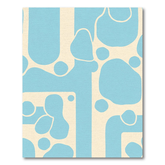 Pale Blue Abstract Organic Shapes Rug