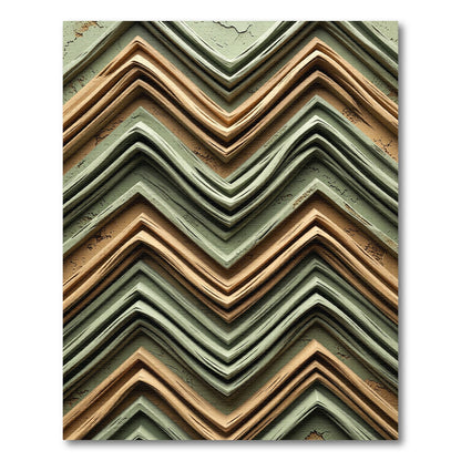 Textured Sage Tan Chevron Rug