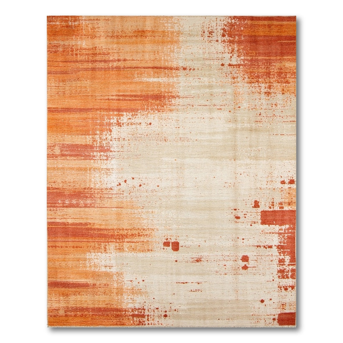Orange Distressed Vintage Area Rug